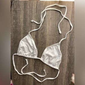 DOLL Swimwear White Triangle Bikini Top Size Large